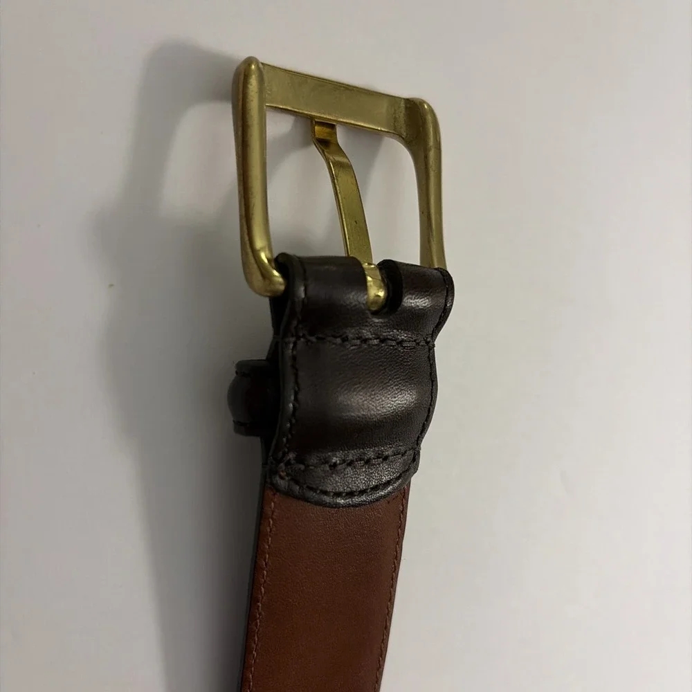 Coach Leather Belt 38 Dress Burnished Cowhide Brass Buckle Brown 5950